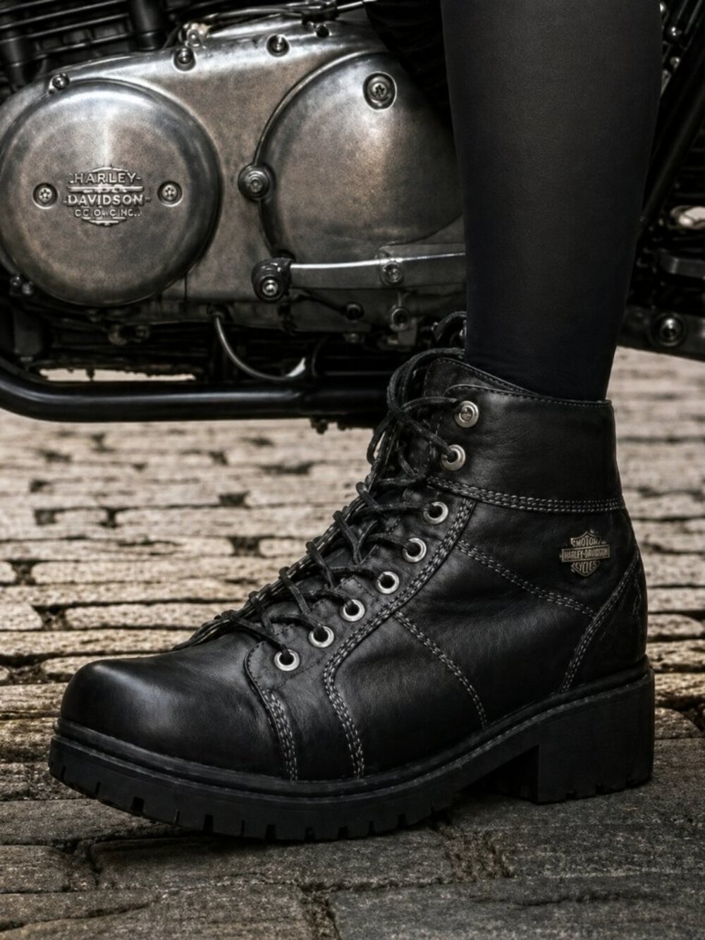Harley-Davidson Tyler Black Leather Moto Chukka Boots Women’s 9.5